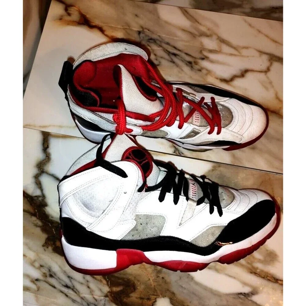 Men's Jordan Jumpman Two Trey White Black Red Size 13 Style #DO1925-106